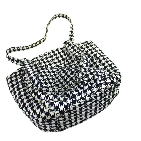 Vera Bradley Midnight Houndstooth Black And White Shoulder Tote - Picture 1 of 7